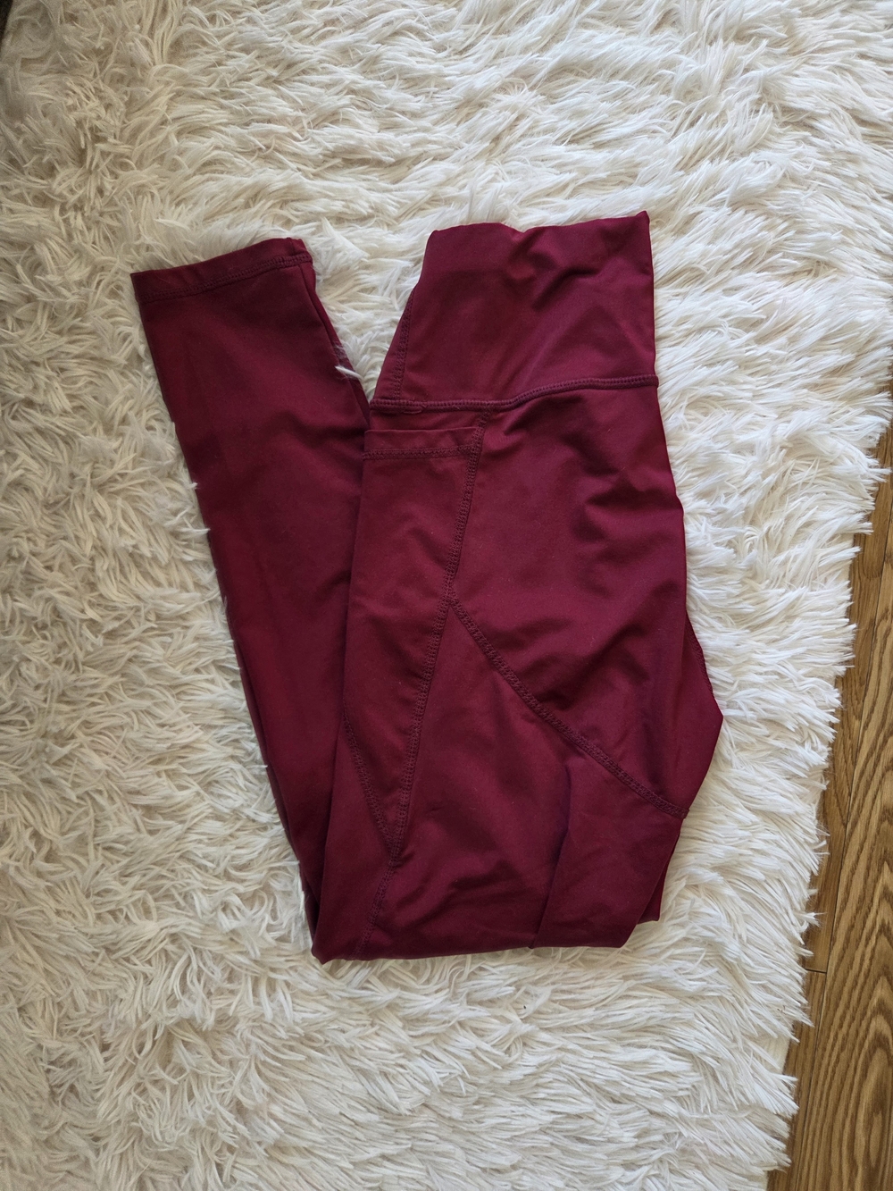 High-Rise Burgundy Active Leggings for Women